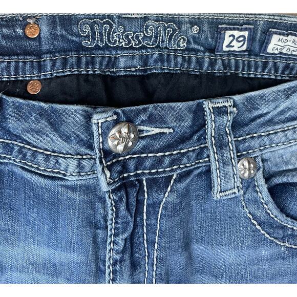 Miss Me Y2K medium wash bootcut angel wing embellished jeans size 29 - Picture 6 of 10